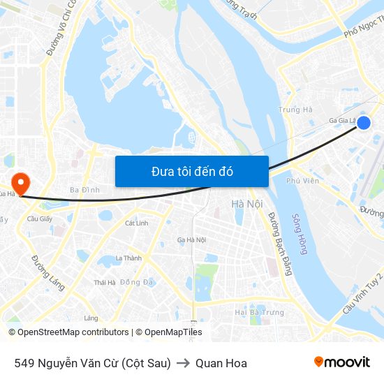 549 Nguyễn Văn Cừ (Cột Sau) to Quan Hoa map
