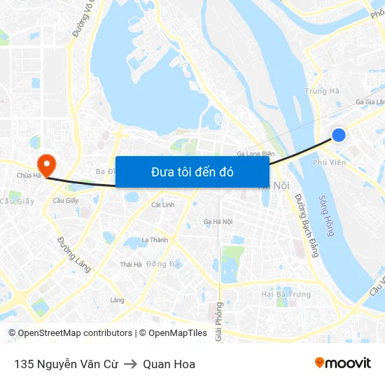 135 Nguyễn Văn Cừ to Quan Hoa map