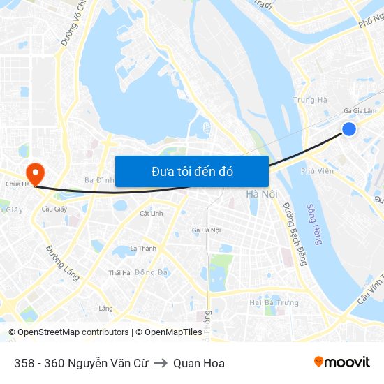 358 - 360 Nguyễn Văn Cừ to Quan Hoa map