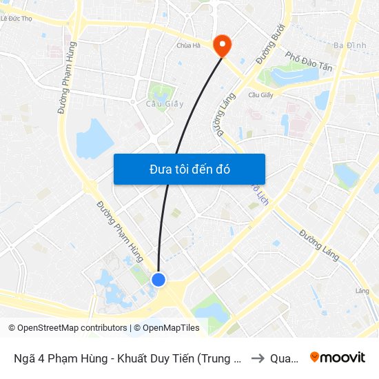 Ngã 4 Phạm Hùng - Khuất Duy Tiến (Trung Tâm Hội Nghị Quốc Gia) to Quan Hoa map