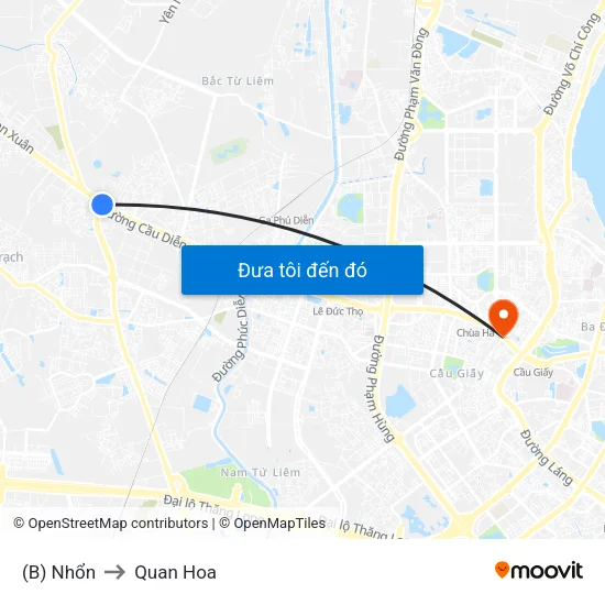 (B) Nhổn to Quan Hoa map