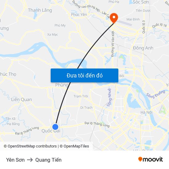 Yên Sơn to Quang Tiến map