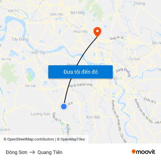 Đông Sơn to Quang Tiến map