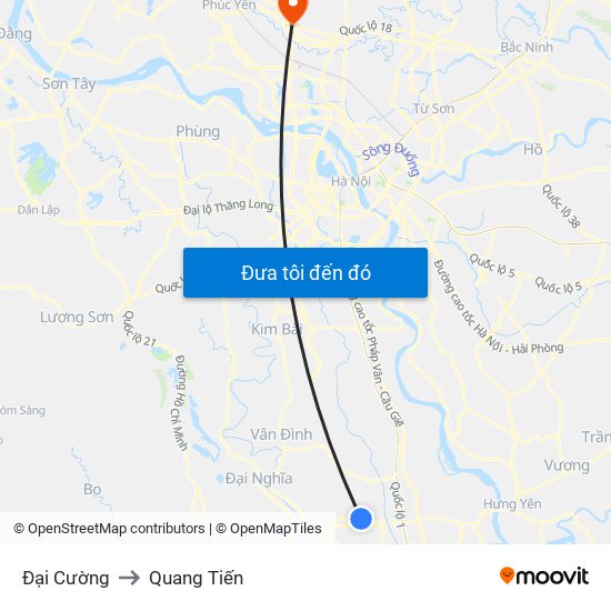 Đại Cường to Quang Tiến map