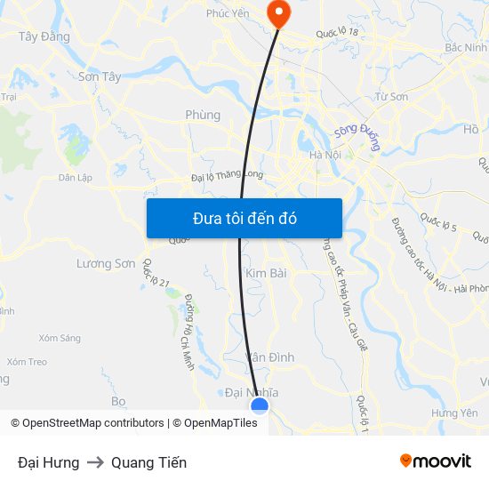 Đại Hưng to Quang Tiến map