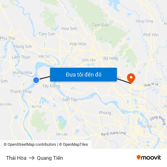 Thái Hòa to Quang Tiến map
