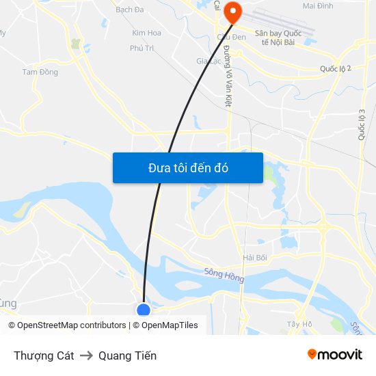 Thượng Cát to Quang Tiến map