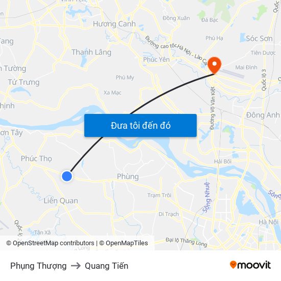 Phụng Thượng to Quang Tiến map