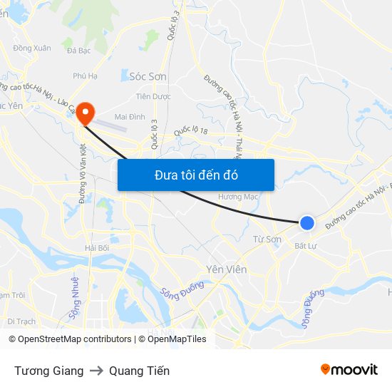 Tương Giang to Quang Tiến map