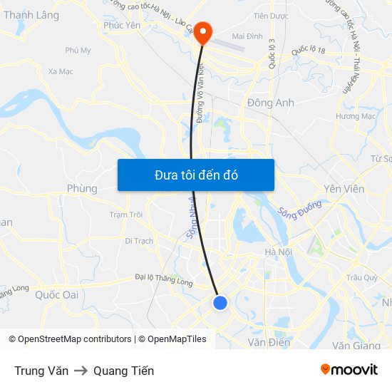 Trung Văn to Quang Tiến map