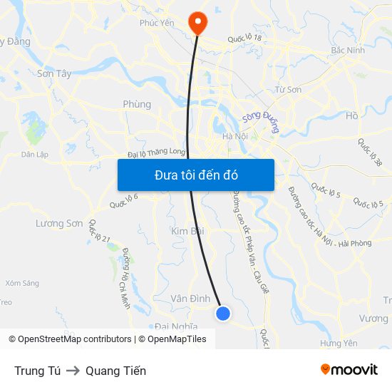 Trung Tú to Quang Tiến map