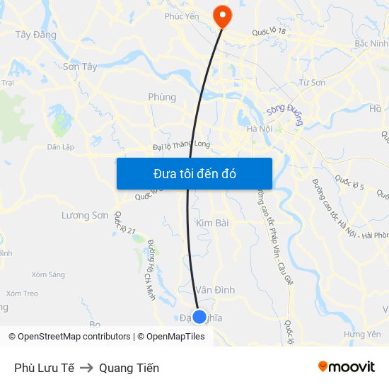 Phù Lưu Tế to Quang Tiến map