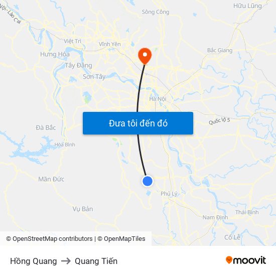 Hồng Quang to Quang Tiến map