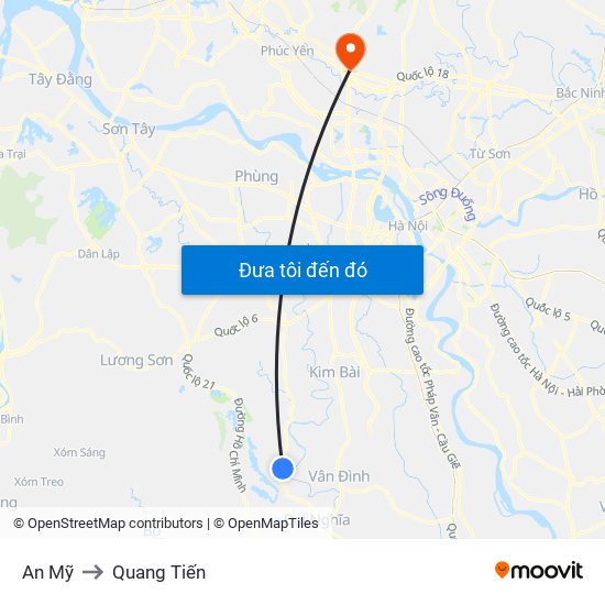 An Mỹ to Quang Tiến map