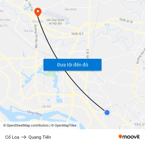 Cổ Loa to Quang Tiến map