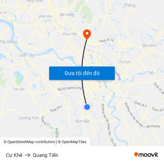 Cự Khê to Quang Tiến map