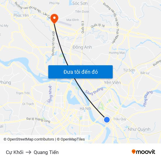 Cự Khối to Quang Tiến map