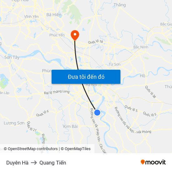 Duyên Hà to Quang Tiến map