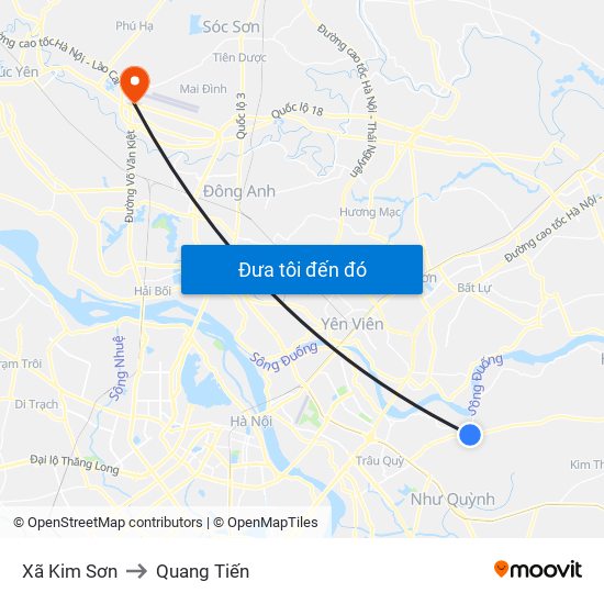 Xã Kim Sơn to Quang Tiến map