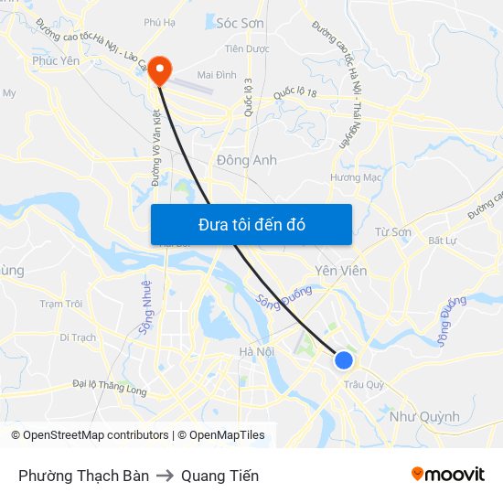 Phường Thạch Bàn to Quang Tiến map
