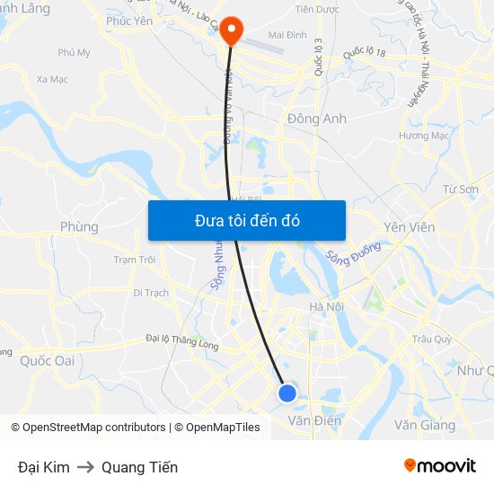 Đại Kim to Quang Tiến map