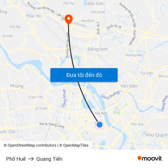 Phố Huế to Quang Tiến map