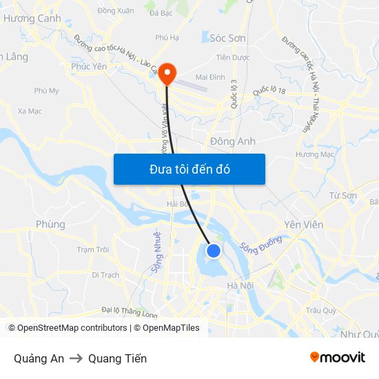 Quảng An to Quang Tiến map