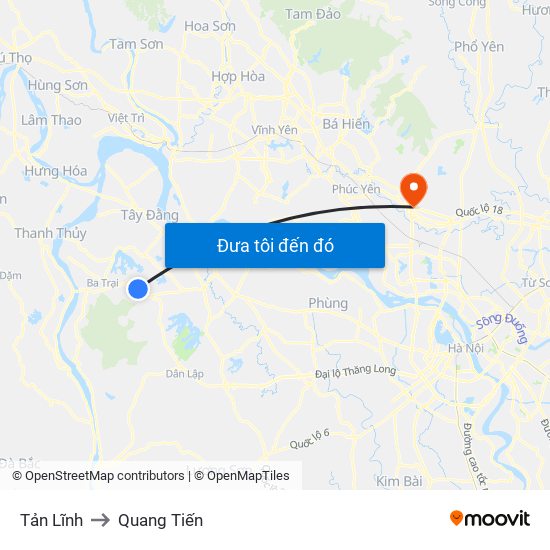 Tản Lĩnh to Quang Tiến map