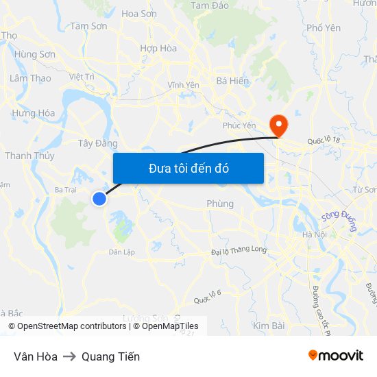 Vân Hòa to Quang Tiến map