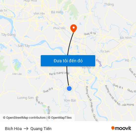 Bích Hòa to Quang Tiến map