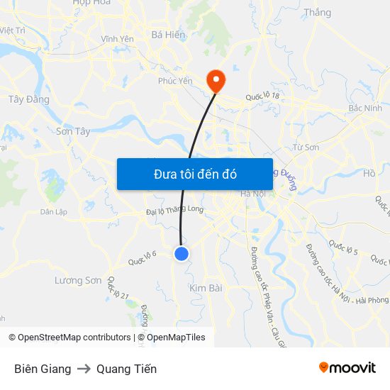 Biên Giang to Quang Tiến map