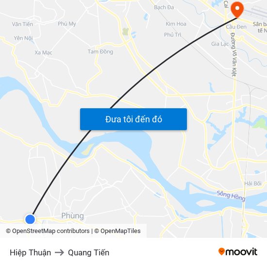 Hiệp Thuận to Quang Tiến map