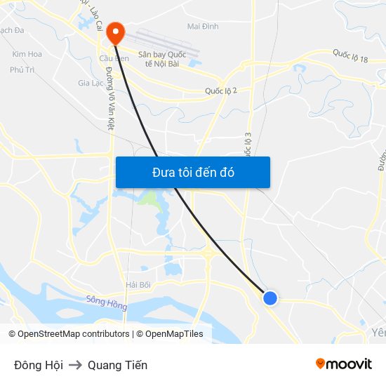 Đông Hội to Quang Tiến map