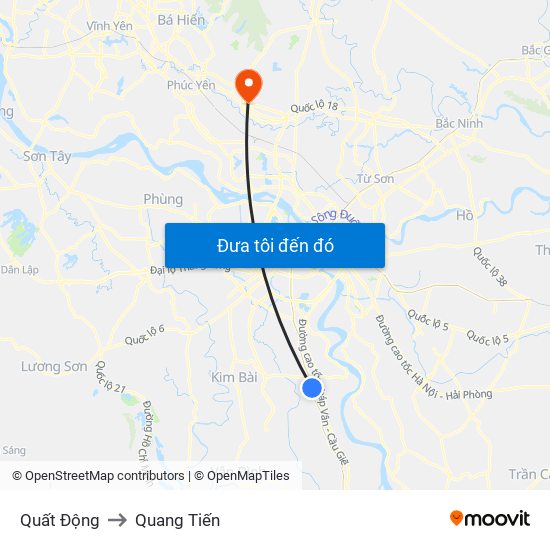 Quất Động to Quang Tiến map