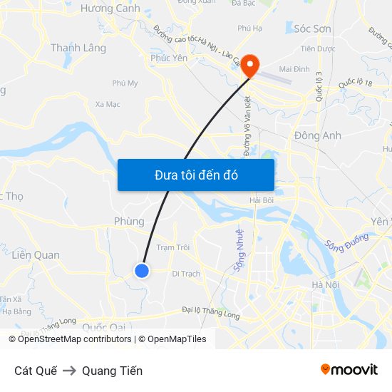 Cát Quế to Quang Tiến map