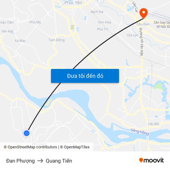 Đan Phượng to Quang Tiến map