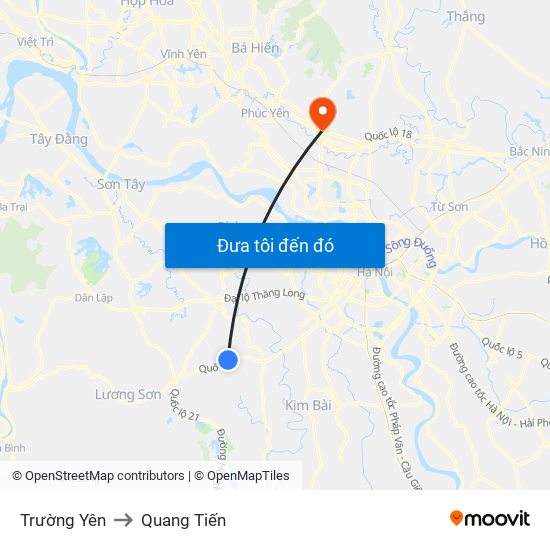 Trường Yên to Quang Tiến map