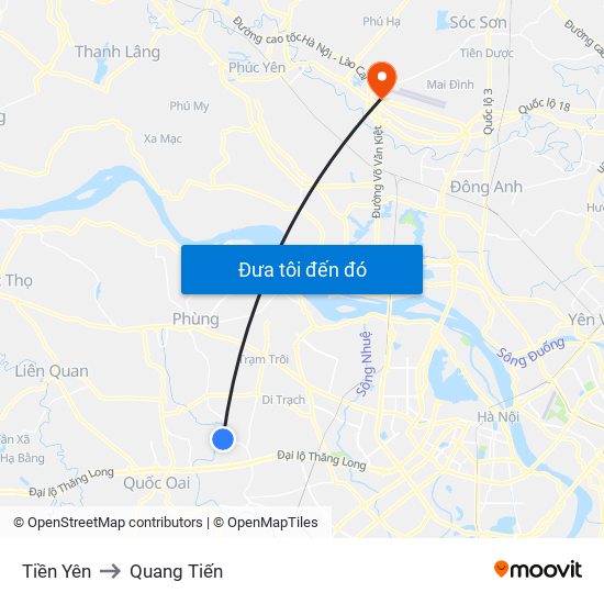 Tiền Yên to Quang Tiến map