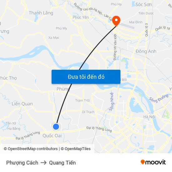 Phượng Cách to Quang Tiến map