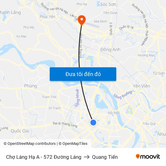 Chợ Láng Hạ A - 572 Đường Láng to Quang Tiến map