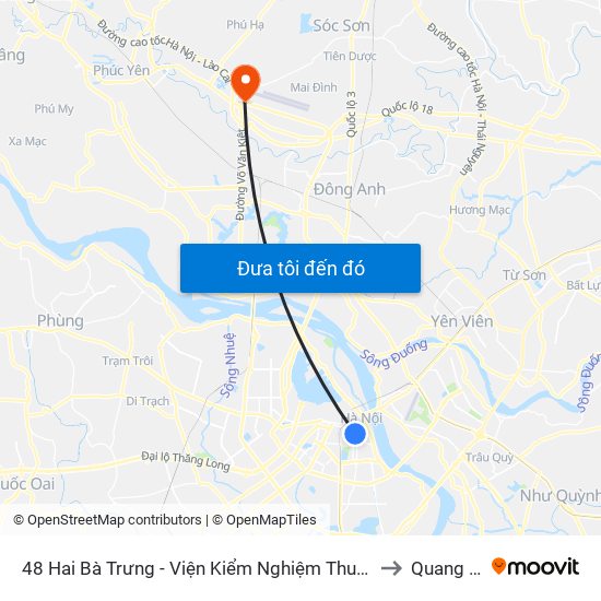 48 Hai Bà Trưng - Viện Kiểm Nghiệm Thuốc Trung Ương to Quang Tiến map