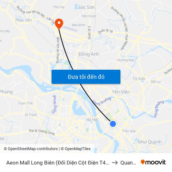 Aeon Mall Long Biên (Đối Diện Cột Điện T4a/2a-B Đường Cổ Linh) to Quang Tiến map