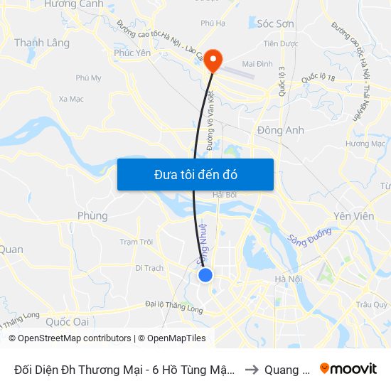 Đối Diện Đh Thương Mại - 6 Hồ Tùng Mậu (Cột Sau) to Quang Tiến map