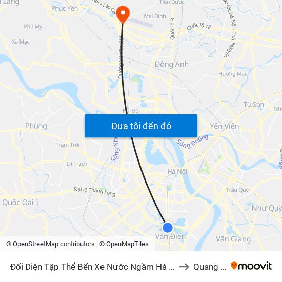 Đối Diện Tập Thể Bến Xe Nước Ngầm Hà Nội - Ngọc Hồi to Quang Tiến map