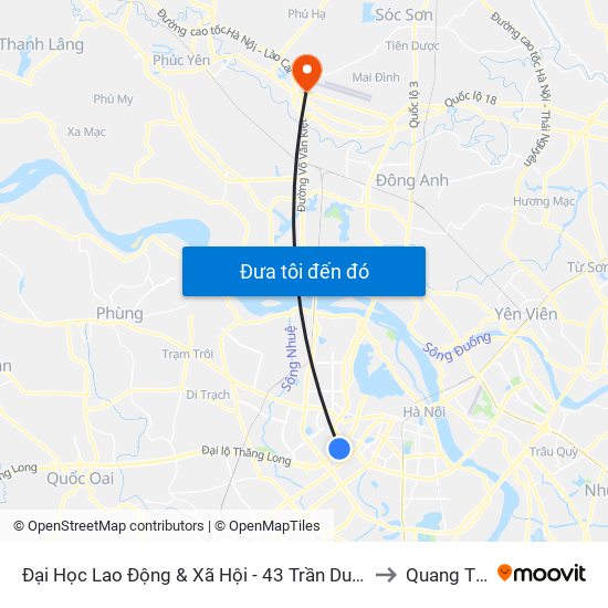 Đại Học Lao Động & Xã Hội - 43 Trần Duy Hưng to Quang Tiến map