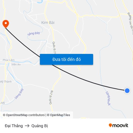 Đại Thắng to Quảng Bị map