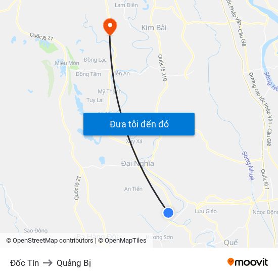 Đốc Tín to Quảng Bị map