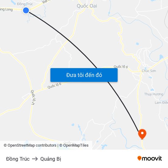 Đồng Trúc to Quảng Bị map