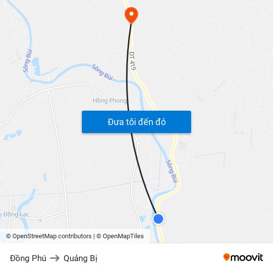 Đồng Phú to Quảng Bị map