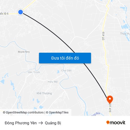 Đông Phương Yên to Quảng Bị map